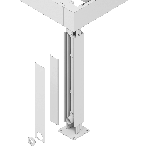Column with integrated water drainage
